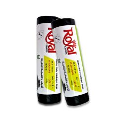 Royal Heavy Duty Black Garbage Bags - 80 x 110cm - 55 Gallon - 15 Bags/Roll x (Box of 20)
