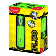 Maped Classic  Fluo Peps Highlighter - Green (Pack of 12)