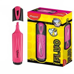 Maped Classic Fluo Peps Highlighter - Pink (Pack of 12)