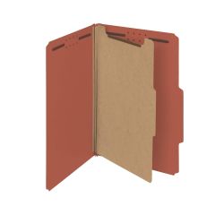 Smead 18723 100% Recycled Pressboard Classification Folder, 1 Divider, 2" Expansion, Legal, Red