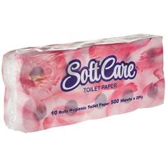 SoftCare Hygienic 2-Ply Toilet Paper Roll - 400 Sheets x (Pack of 10)