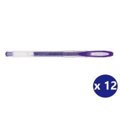 Uni-ball UM120SP Signo Glitter Sparkling Gel Ink Pen - 1.0 mm - Violet (Pack of 12)
