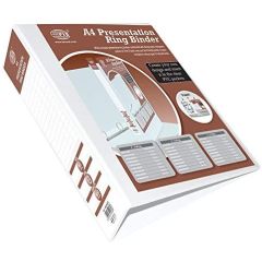 FIS FSBD445DPB 4-Ring Presentation Binder - 45mm Ring - A4 - White