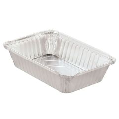 Al Daya Aluminum Food Container - 32 x 27 x 8cm - Silver (Pack of 50)
