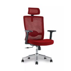 MHM SleekLine T01B High Back Ergonomic Office Mesh Chair, Red