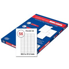 FIS FSLA56-100 Multi-Purpose White 52.5  x  21.2mm Labels - A4 (56 Stickers x 100 Sheets)