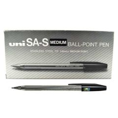 Uni-ball SA-S Medium Ball Point Pen - 1.0mm - Black (Pack of 12)
