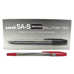 Uni-ball SA-S Medium Ball Point Pen - 1.0mm - Red (Pack of 12)