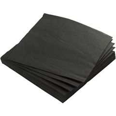 Duni 168386  2-Ply Black Napkins - 24 x 24cm - 300 Napkins x (Pack of 8)