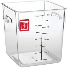 Rubbermaid 1980250 Polycarbonate Square Container - 7.6 Liter - Red