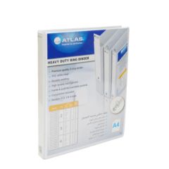 Atlas 2-Ring PVC Binder - A4 - 15mm Ring - White