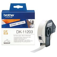Brother DK-11203 File Folder 17 x 87mm Labels - Black on White - 300 Labels / Roll