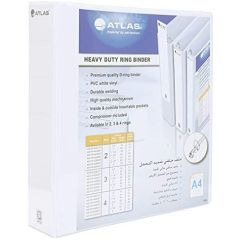 Atlas 3-Ring PVC Binder - A4 - 45mm Ring - White