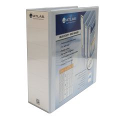 Atlas 3-Ring PVC Binder - A4 - 65mm Ring - White