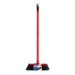 Vileda Indoor Broom with Standard Stick, Red