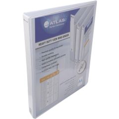 Atlas 4-Ring PVC Binder - A4 - 25mm Ring - White