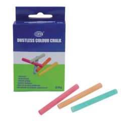 FIS FSCT12C High Quality Dustless Color Chalk - Assorted Color (Pack of 12)