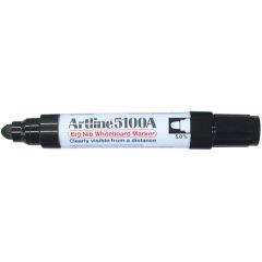 Artline 5100A Big Nib WhiteBoard Marker - 5.0mm Bullet Tip - Black (Pack of 6) 