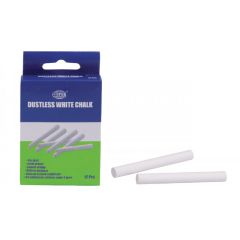 FIS FSCT12WH High Quality Dustless Chalk - White (Pack of 12)