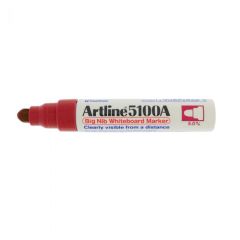 Artline 5100A Big Nib WhiteBoard Marker - 5.0mm Bullet Tip - Red (Pack of 6) 