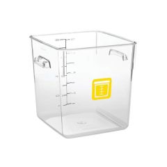 Rubbermaid 1980333 Polycarbonate Square Container - 7.6 Liter - Yellow