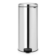 Brabantia Brilliant Steel Pedal Bin with Plastic Inner Bucket, 30 Liter