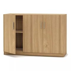 MHM Modern 3 Door Credenza with 2 Shelves, Light Imperia