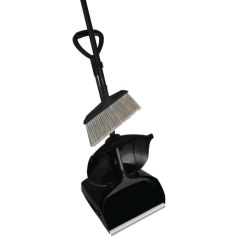 AKC DP17 Long Handle Lobby Dustpan With Brush - Black