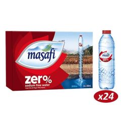 Masafi Zero Sodium Bottled Drinking Water - 500ml Bottle x (Pack of 24)