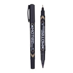 Deli U10420 Mate Switch Twin Marker - 1.0mm & 0.5mm, Black (Pack of 12)