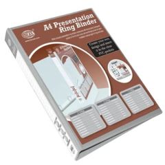 FIS FSBD225DPBGY 2-Ring Presentation Binder - 25mm Ring - A4 - Grey