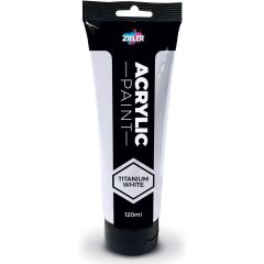 Zieler 9299398 High Quality Premium Acrylic Paints, 120ml Tubes, Titanium White