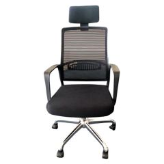 Mazaya MF 206HB High Back Revolving Chair with Mesh Back - Black In Fabric