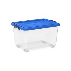 Cosmoplast Clear Plastic Storage Boxes with Wheels & Lockable Lid, 22L
