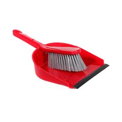ROYALFORD One Click Series Dustpan And Cleaning Brush - Red