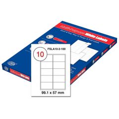 FIS FSLA10-2-100 Multi-Purpose White 99.1 x 57mm Labels - A4 (10 Stickers x 100 Sheets)