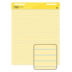 3M 561 Post-It Ruled Easel Pad - 25" x 30" - Yellow - 30 Sheets/Pad x 2 