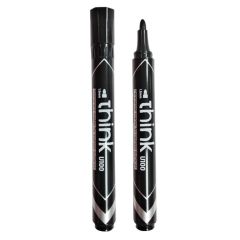 Deli U10020 Permanent Marker - 1.5mm Bullet Tip - Black (Pack of 12)