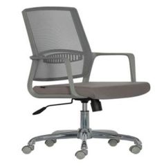 Mazaya MF 206MB Medium Back Revolving Chair with Mesh Back - Black In Fabric