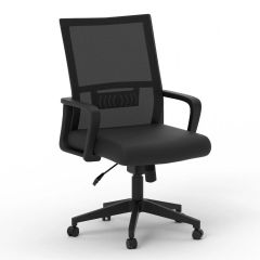 MHM TJ HY-690 Medium Back Mesh Chair, Black
