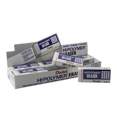Pentel ZEH Hi-Polymer X-Large Eraser (Pack of 12)
