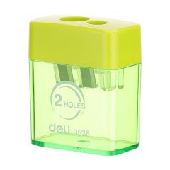 Deli E0526 2-Hole Sharpener - Assorted Color (Pack of 12)