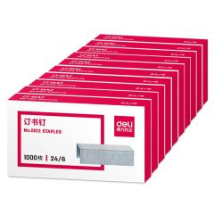 Deli 0012N Stapler Pin - 24/6 - Silver - 1000 Pins x (Box of 20)