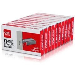 Deli E0027 Staples - 24/8 - Silver - 500 Pins x (Pack of 10)