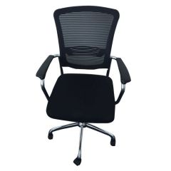 Mazaya MF 121BS Executive Medium Back Revolving Mesh Chair - Black In Fabric