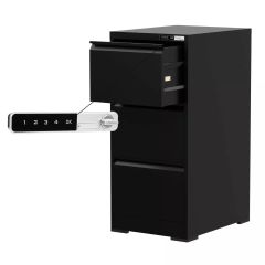 Godrej 3 Drawer Digital Filing Cabinet with Touch Screen Lock, Black