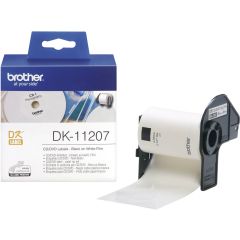 Brother DK-11207 CD/DVD Labels - 58mm(D) - Black on White - 100 Labels / Roll