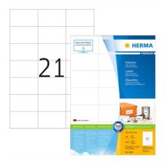 Herma 4668 Premium White Labels - 70 x 42.3mm - A4 - 21 Labels x 100 Sheets