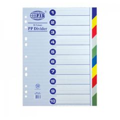 FIS FSDV10 PP Divider - A4 - 10 Color Tabs