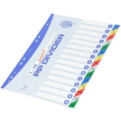 FIS FSDV314 PP Divider - A4 - 1-15 Color Tabs